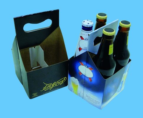 波形の4本のびんのボール紙のワインのキャリアのフレキソ印刷の印刷のマットのラミネーション